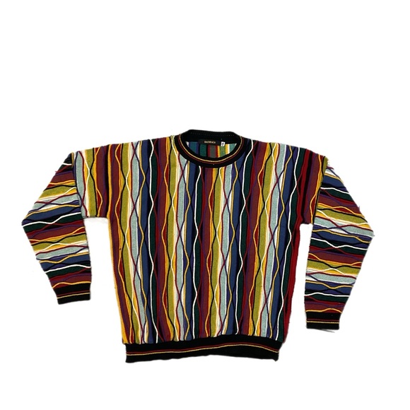 Vintage 90s Bachrach Coogi Style Rainbow Sweater